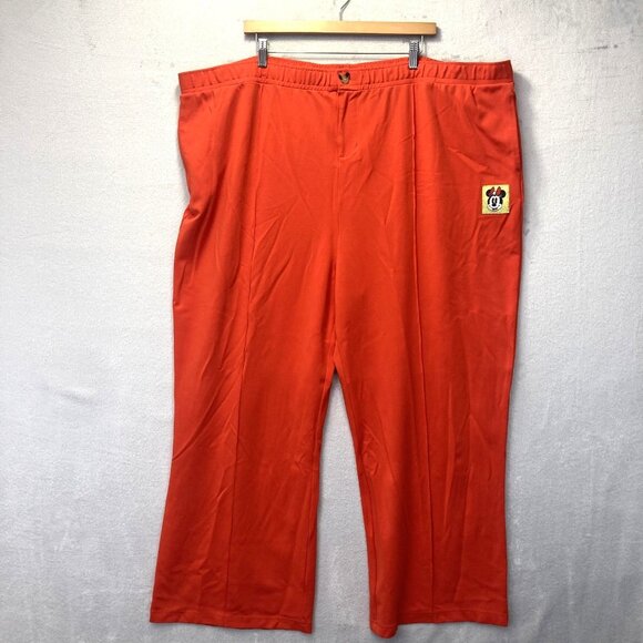 Disney Parks Wide Leg Minnie Mouse Lounge Pants Womens 3X Red Orange Patch Comfy - Picture 1 of 16